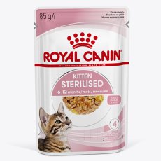 Royal Canin Kitten Sterilised Jelly / Влажный корм (Консервы-Паучи) Роял Канин Киттен Стерилайзд для Стерилизованных Котят в возрасте от 6 до 12 месяцев в Желе (цена за упаковку)
