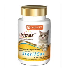 Unitabs SterilCat с Q10 / Витаминно-минеральный комплекс Юнитабс для Кастрированных котов и Стерилизованных кошек