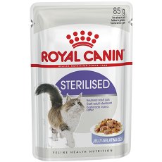 Royal Canin Sterilised Jelly / Влажный корм (Консервы-Паучи) Роял Канин Стерилайзд для взрослых кастрированных котов и Стерилизованных кошек в Желе (цена за упаковку)
