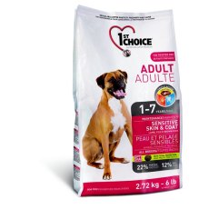 1st Choice Adult Sensitive Skin & Coat / Сухой корм Фёст Чойс для собак с Чувствительной кожей и шерстью Ягненок Рыба коричневый Рис