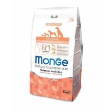 Monge Dog Monoprotein Puppy & Junior Salmon with rice / Сухой корм Монж для Щенков всех пород Лосось с рисом