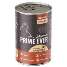 Prime Ever Superior / Влажный корм Прайм Эвер для кошек Отборная индейка (цена за упаковку)