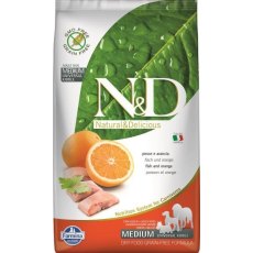 Farmina N&D Ocean Line Adult Medium Maxi Herring & Orange Grain free / Сухой Беззерновой корм Фармина для взрослых собак Средних и Крупных пород Сельдь с Апельсином