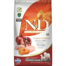 Farmina N&D Pumpkin Line Adult Medium & Maxi Chicken & Pomegranate Grain free / Сухой Беззерновой корм Фармина для взрослых собак Средних и Крупных пород Курица с Гранатом и Тыквой