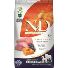 Farmina N&D Pumpkin Line Adult Medium & Maxi Lamb & Blueberry Grain free / Сухой Беззерновой корм Фармина для взрослых собак Средних и Крупных пород Ягненок с Черникой и Тыквой