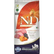 Farmina N&D Pumpkin Line Adult Medium & Maxi Lamb & Blueberry Grain free / Сухой Беззерновой корм Фармина для взрослых собак Средних и Крупных пород Ягненок с Черникой и Тыквой