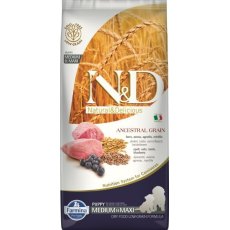 Farmina N&D Ancestral Grain Puppy Medium Maxi Lamb Spelt Oats Blueberry / Сухой Низкозерновой корм Фармина для Щенков Средних и Крупных пород Ягненок с Черникой