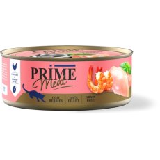 Prime Meat Chicken & Shrimp in jelly / Консервы Прайм Мит для взрослых кошек Курица с креветками в желе (цена за упаковку)
