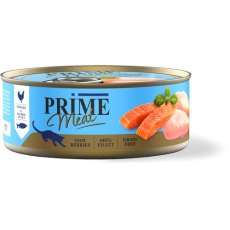 Prime Meat Chicken & Salmon in jelly / Консервы Прайм Мит для взрослых кошек Курица с лососем в желе (цена за упаковку)