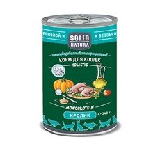 Solid Natura Holistic Monoprotein / Консервы Солид Натура Беззерновые для кошек Кролик (цена за упаковку)