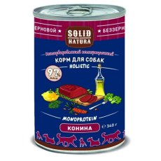 Solid Natura Holistic Monoprotein / Консервы Солид Натура Беззерновые для собак Конина (цена за упаковку)