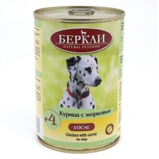 Berkley LOCAL Террин №4 / Влажный корм Консервы Беркли для собак Курица с морковью (цена за упаковку)