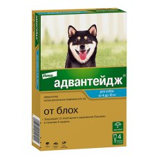 Elanco Адвантейдж / Капли на холку от Блох для собак весом от 4 до 10 кг
