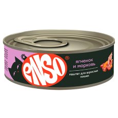 Enso / Влажный корм Консервы Энсо для взрослых кошек Паштет с Ягненком и морковью (цена за упаковку)