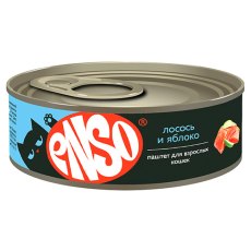 Enso / Влажный корм Консервы Энсо для взрослых кошек Паштет с Лососем и яблоком (цена за упаковку)