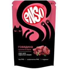 Enso / Влажный корм Паучи Энсо для взрослых кошек Говядина кусочки в соусе (цена за упаковку)