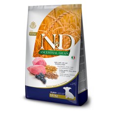 Farmina N&D Ancestral Grain Puppy Mini Lamb Spelt Oats Blueberry / Сухой Низкозерновой корм Фармина для Щенков Мелких и Карликовых пород Ягненок с Черникой