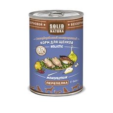 Solid Natura Holistic Monoprotein / Консервы Солид Натура Беззерновые для Щенков Перепёлка (цена за упаковку)