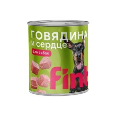 Fint / Консервы Финт для собак крупных пород с Говядиной и сердцем (цена за упаковку)