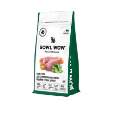 BOWL WOW / Сухой корм Боул Вау для Стерилизованных кошек с Индейкой курицей и шпинатом