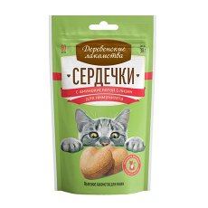 Деревенские лакомства / Сердечки для кошек с аминокислотой L-лизин для Иммунитета
