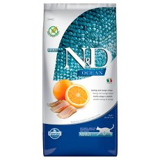 Farmina N&D Ocean Line Adult Herring & Orange Grain free / Сухой Беззерновой корм Фармина для взрослых кошек Сельдь с Апельсином