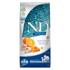 Farmina N&D Ocean Line Adult Medium Maxi Herring & Orange Grain free / Сухой Беззерновой корм Фармина для взрослых собак Средних и Крупных пород Сельдь с Апельсином