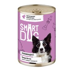 Smart Dog / Консервы Смарт Дог для взрослых собак и щенков Кусочки Кролика в нежном соусе (цена за упаковку)