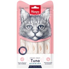 Wanpy Creamy Treat Tuna & Schrimp / Лакомство Ванпи для кошек Нежное пюре из Тунца и Креветок