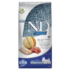 Farmina N&D Ocean Line Adult Mini Salmon Cod & Cantaloupe Melon Grain free / Сухой Беззерновой корм Фармина для взрослых собак Мелких пород Лосось Треска и Муксусная дыня