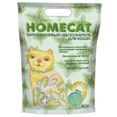 Homecat / Силикагелевый наполнитель Хоумкэт для кошачьего туалета аромат Мята
