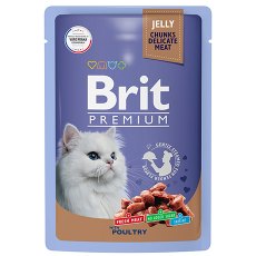 Brit Premium Jelly Poultry / Паучи Брит Премиум для кошек Ассорти из Птицы в желе (цена за упаковку)
