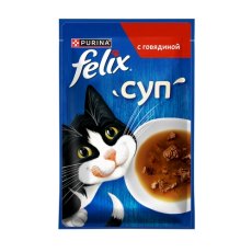 FELIX СУП / Влажный корм Паучи Пурина Феликс Суп для взрослых кошек с говядиной (цена за упаковку)