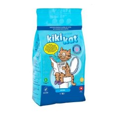 KikiKat Natural Unscented / Комкующийся наполнитель Кикикэт для кошачьего туалета Бентонитовый супер-белый Без аромата