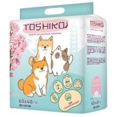 Toshiko / Пеленки Тошико для домашних животных впитывающие одноразовые с ароматом Сакуры 60 х 40 см