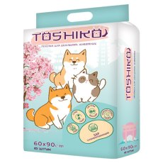 Toshiko / Пеленки Тошико для домашних животных впитывающие одноразовые с ароматом Сакуры 60 х 90 см