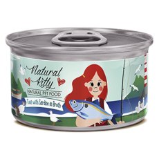Pettric Natural Kitty Tuna with Sardine in Broth / Беззерновые консервы Петрик для кошек Тунец с сардинами в бульоне (цена за упаковку)