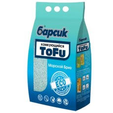 Барсик Tofu / Наполнитель для кошачьего туалета Морской бриз комкующийся