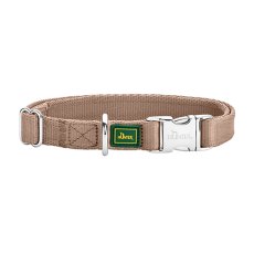 Hunter Alu-Strong Inari / Ошейник Хантер для собак нейлон с металической застежкой Бежевый