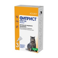 Krka Фиприст спот он Капли на холку для кошек от Иксодовых клещей, блох, вшей и власоедов