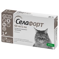 Krka Селафорт Капли на холку для кошек весом от 7,6 до 10 кг от Внешних и внутренних паразитов