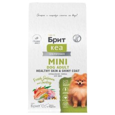 Брит Кеа Mini Adult Healthy Skin & Shiny Coat / Сухой корм для взрослых собак Мелких пород для Здоровой Кожи и Шерсти Лосось индейка