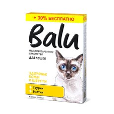 Balu / Лакомство мультивитаминное Балу для кошек Здоровье кожи и шерсти таурин и биотин