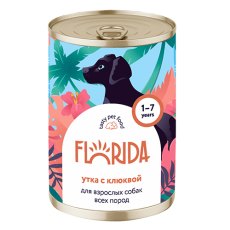 Florida / Влажный корм Консервы Флорида для собак всех пород Утка с клюквой (цена за упаковку)
