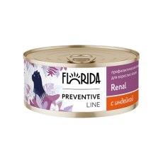 Florida Preventive Line Renal / Влажный корм Консервы Флорида для кошек Профилактика ХПН с Индейкой (цена за упаковку)