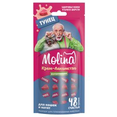 Molina / Функциональное Крем-лакомство Молина для кошек и Котят Здоровье кожи и Блеск шерсти Тунец