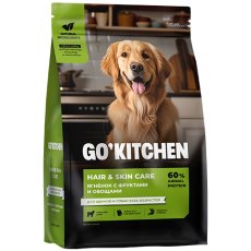 GO KITCHEN Hair+Skin Care Lamb / Сухой корм Гоу Китчен для Щенков и собак всех возрастов свежий Ягненок Фрукты и Овощи