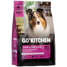 GO KITCHEN Hair+Skin Care Duck / Сухой корм Гоу Китчен для Щенков и собак всех возрастов свежая Утка Фрукты и Овощи