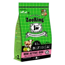 ZooRing Mini Active Dog / Сухой корм Зооринг для взрослых собак мини пород Мясо молодых бычков и Рис