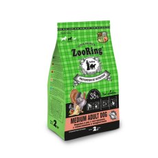 ZooRing Medium Adult Dog / Сухой корм Зооринг для молодых и взрослых собак средних пород Индейка и рис с пастернаком